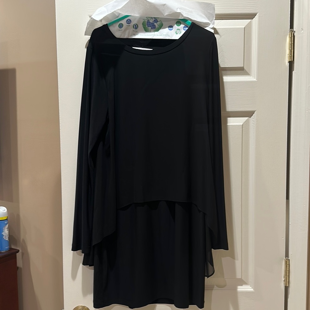 Cocktail dress with sheer overlay